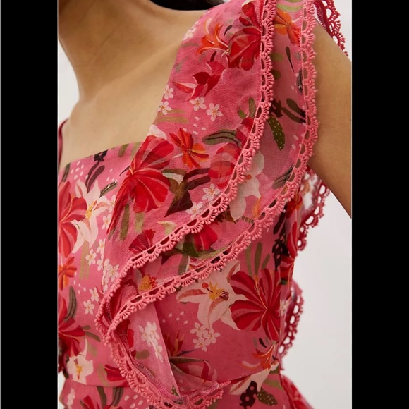 NWOT Farm Rio Printed Ruffle Tank L - Picture 3 of 4